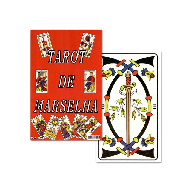 Tarot de Marselha (Livro + Cartas) - M.A.M. - Capa e Carta