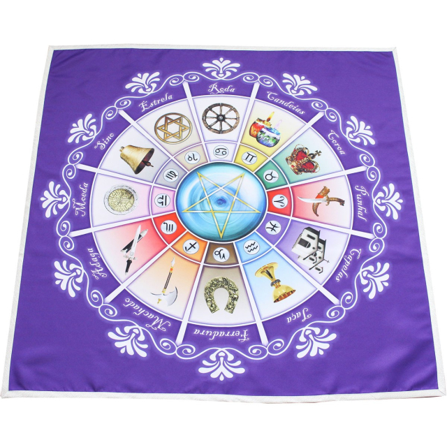 Toalha - Mandala Astrológica Cigana Roxa II 