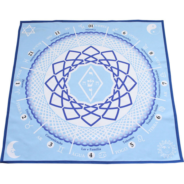 Toalha - Mandala Astrológica Yeshua Azul