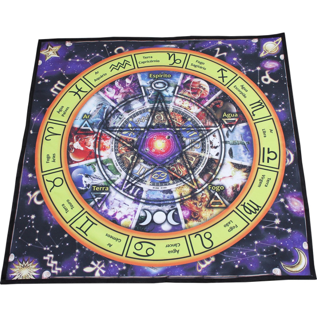 Toalha - Mandala Astrológica Pentagrama Zodíaco