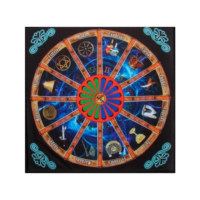 Toalha - Mandala Astrológica Cigana Preta