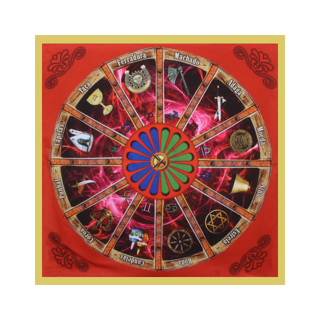 Toalha - Mandala Astrológica Cigana Vermelha