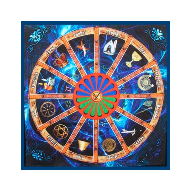Toalha - Mandala Astrológica Cigana Azul
