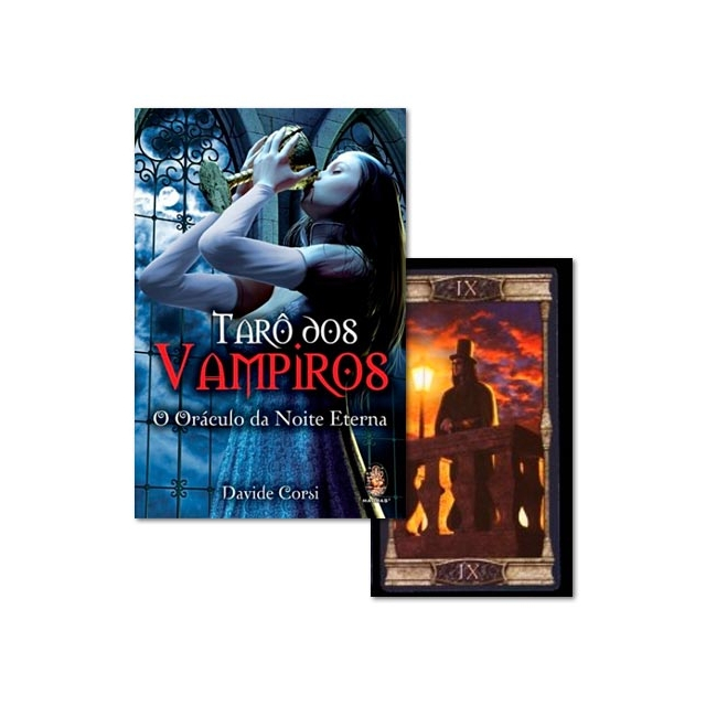 Tarô dos Vampiros: O Oráculo da Noite Eterna (Livro + Baralho) - Capa e Carta
