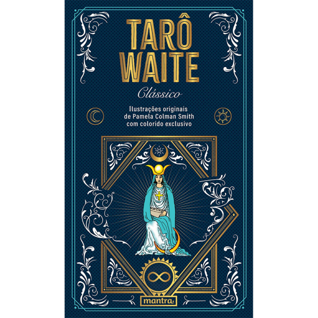 Capa do baralho "Tarô Waite Clássico", da editora Mantra.