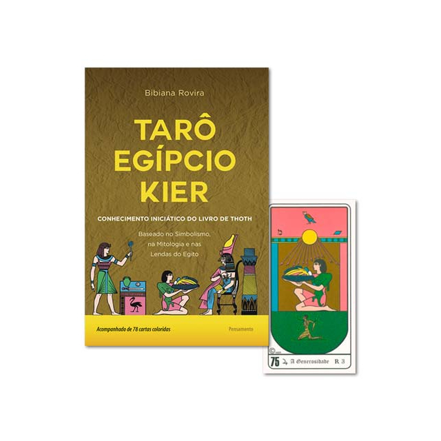 Tarô Egípcio Kier (Livro + Cartas) - Capa e Carta