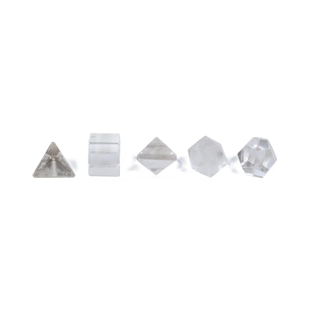Kit Sólidos Platônicos de Quartzo Cristal