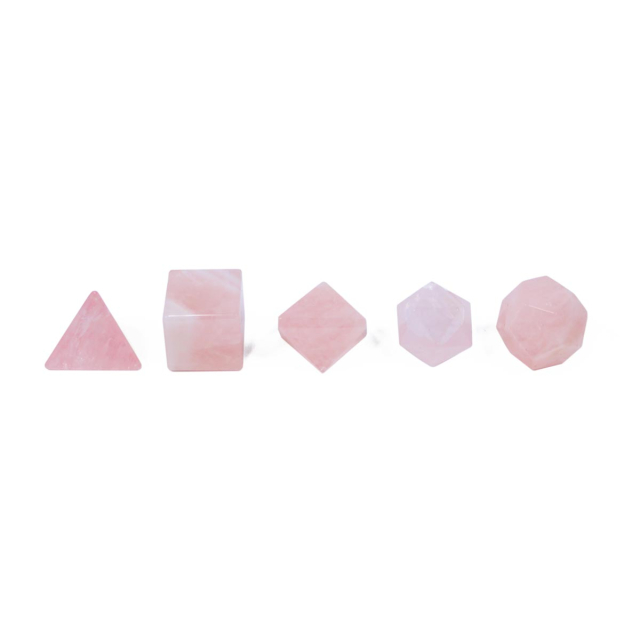 Kit Sólidos Platônicos - Quartzo Rosa