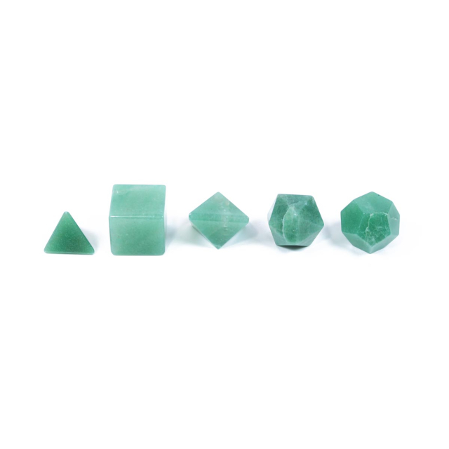 Kit Sólidos Platônicos de Quartzo Verde