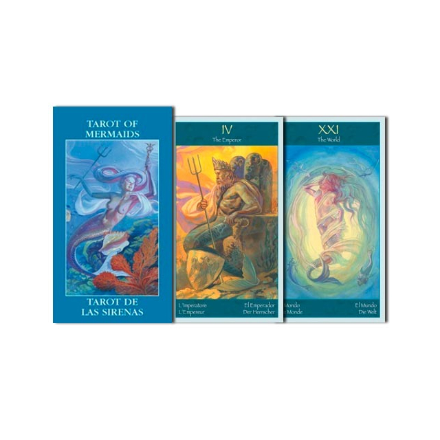 Tarot of Mermaids - Edição de Bolso da Lo Scarabeo - Capa e Cartas 