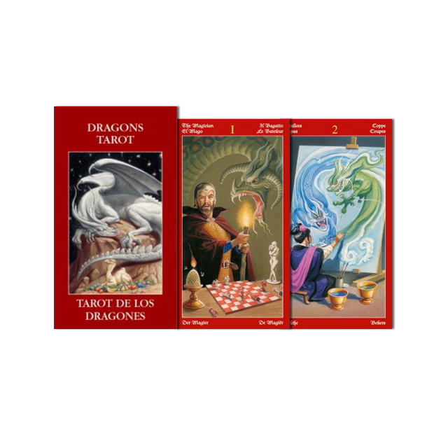 Dragons Tarot - Edição de bolso da Lo Scarabeo - Capa e Cartas 