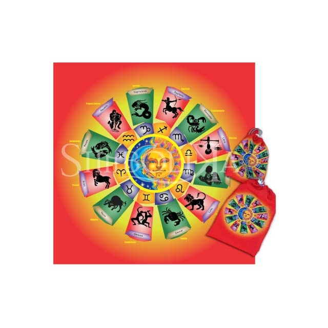 Kit Toalha + Bolsa + Sacola - Mandala Astrológica Zodíaco