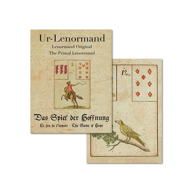 Capa e carta nº 12 do baralho Primal Lenormand, the Game of Hope, publicado pela editora AGM Urania.