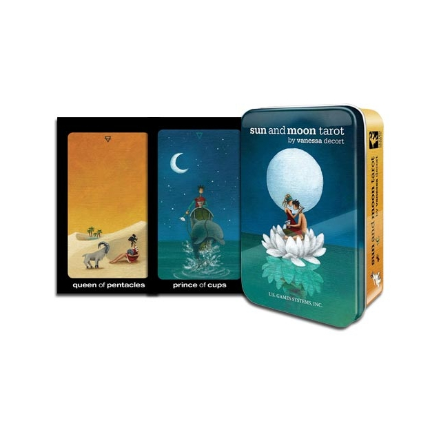 Sun and Moon Tarot em caixa de Lata - Capa e Cartas