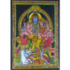 Pano indiano Shiva Parvati Ganesha Kartikeya Grande 