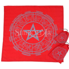 Kit Toalha + Bolsa + Sacola - Mandala Astrológica Pentagrama Vermelha