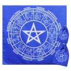 Kit Toalha + Bolsa + Sacola - Mandala Astrológica Pentagrama Azul