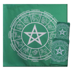 Kit Toalha + Bolsa - Mandala Astrológica Pentagrama Verde