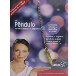 Kit Pêndulo Dourado para Radiestesia e Radiônica