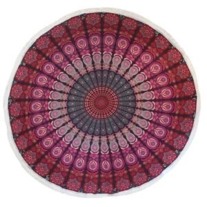 Colcha Redonda Mandala Roxa - Imagem 1
