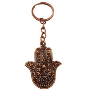 Chaveiro Mão de Fátima Hamsá - Cobre velho