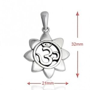 Pingente Flor de Lotus com Om - Imagem 3