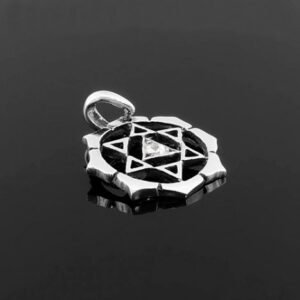 Pingente Mandala Estela de Davi com Zircônia Branca