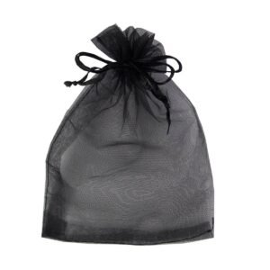 Sacos de Organza Preto - 12 x 16 - Kit com 10 unidades