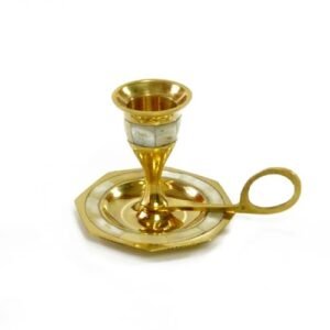 Castiçal Bronze e Madrepérola