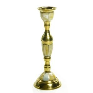 Porta Vela Bronze e Ouro Incrustado - Imagem 1